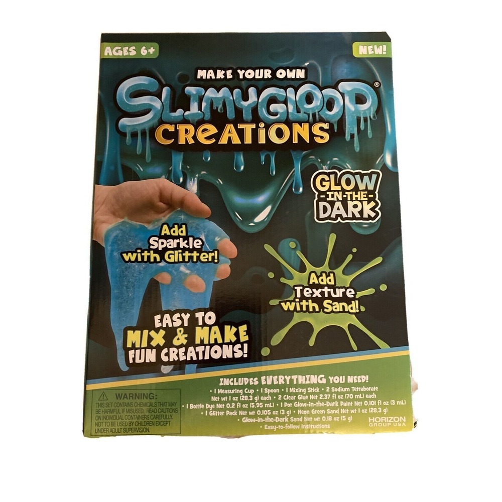 SlimyGloop Creations DIY Slime Kit Glow in‎ the Dark Glitter Sand 82979